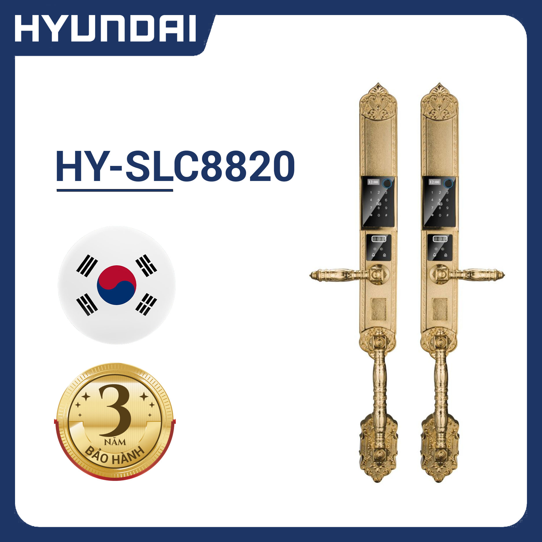 Khóa cửa thông minh biệt thự HYUNDAI HY-SLC8820 Gold