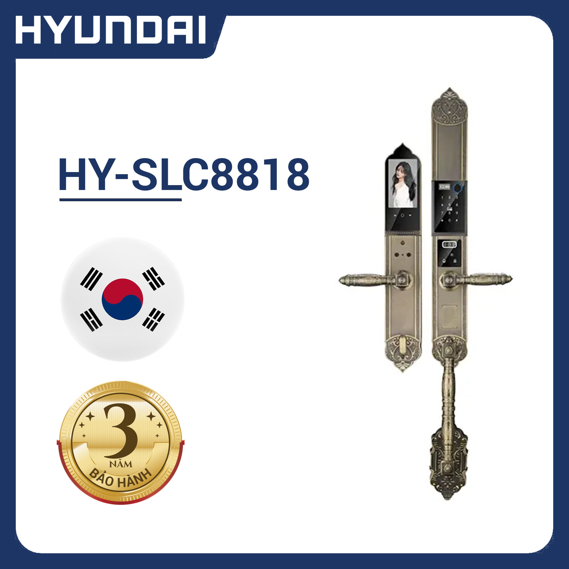 Khóa điện tử đại sảnh Hyundai HY-SLC8818 Bronze