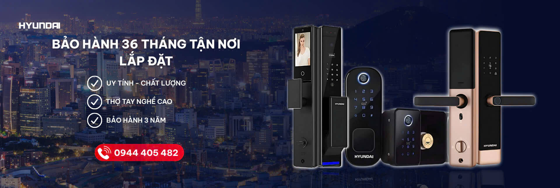 Khóa Hyundai bảo hành 36 tháng