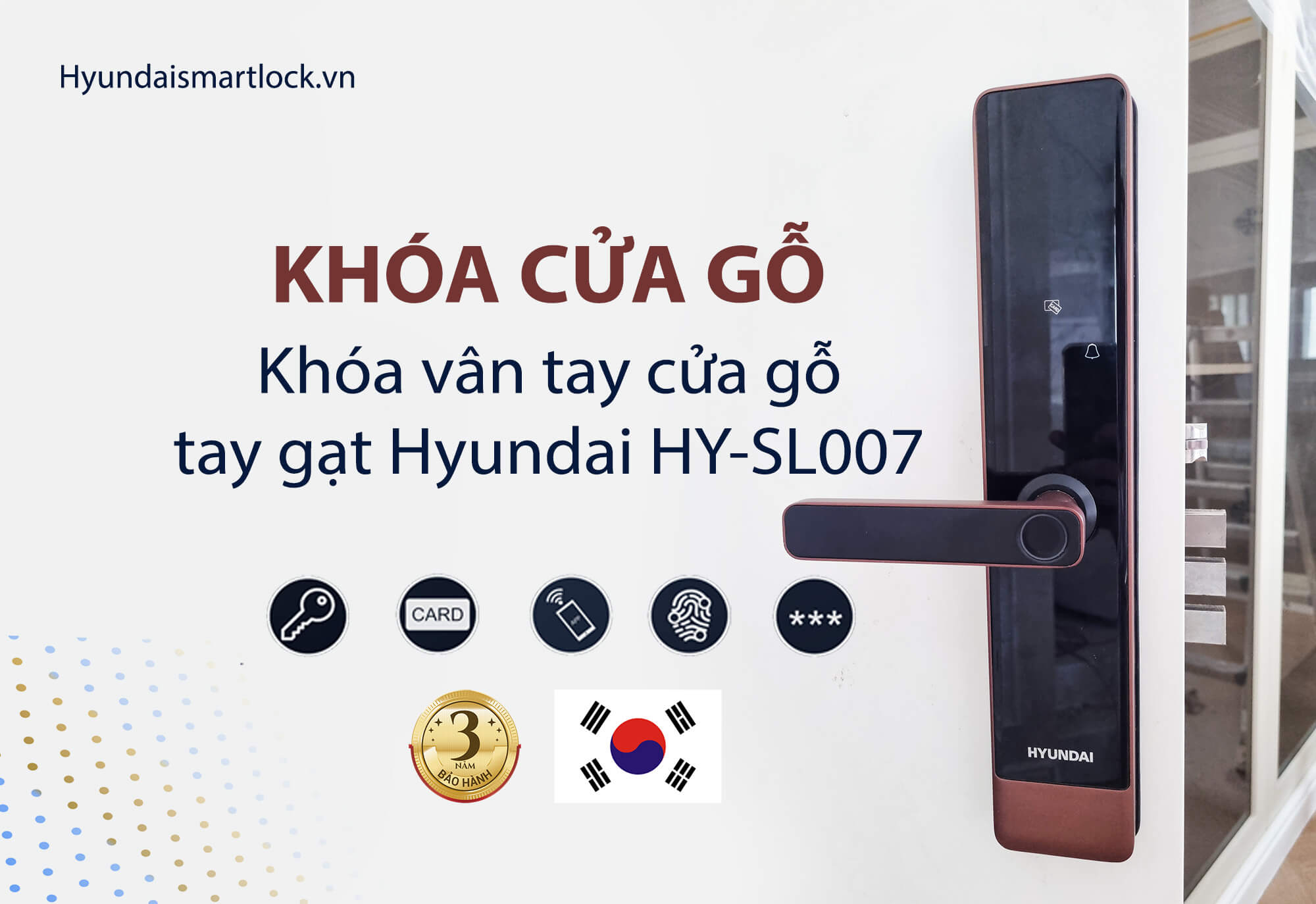 Khóa vân tay cửa gỗ gạt tay