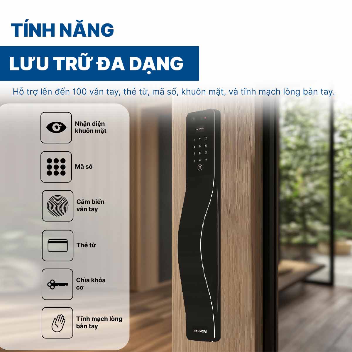 Tính năng lưu trữ, an ninh trên Khóa HUYNDAI HY-SLA807F