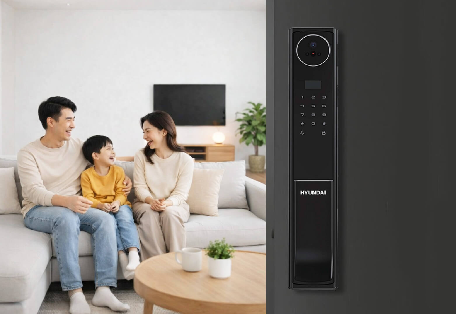 Khóa cửa gỗ Hyundai lắp đặt chung cư, cửa chính nhà ở, cửa phòng ngủ, văn phòng