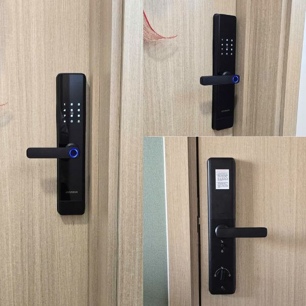 Hình ảnh lắp đặt khóa vân tay Hyundai HY-SL007 cho chung cư