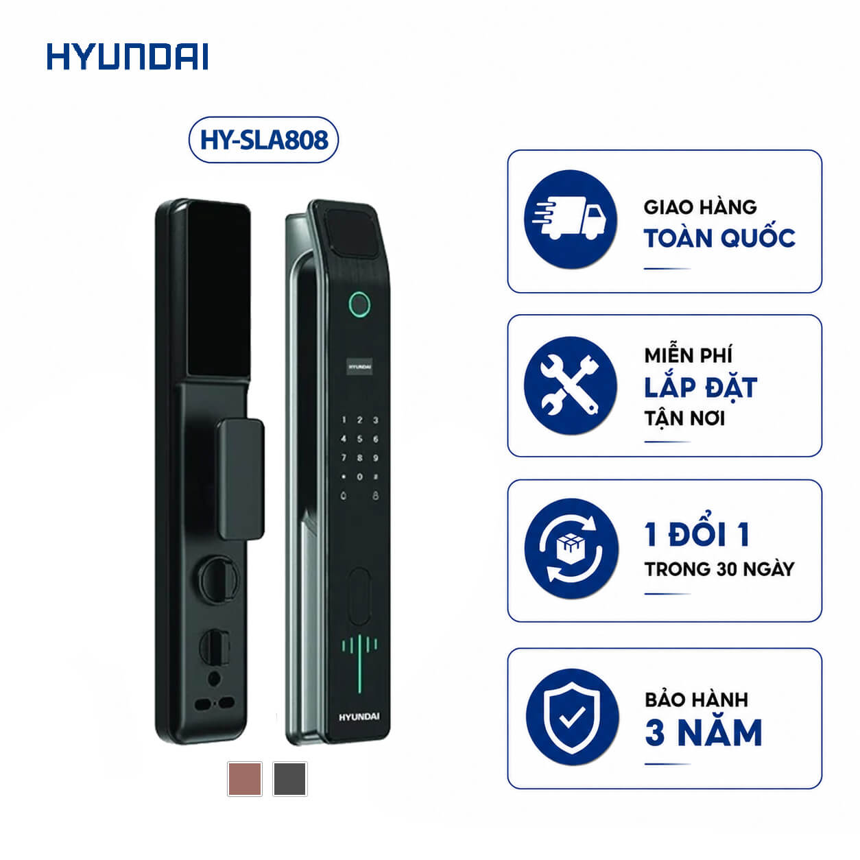 Khóa điện tử cửa gỗ tự động Hyundai HY-SLA808