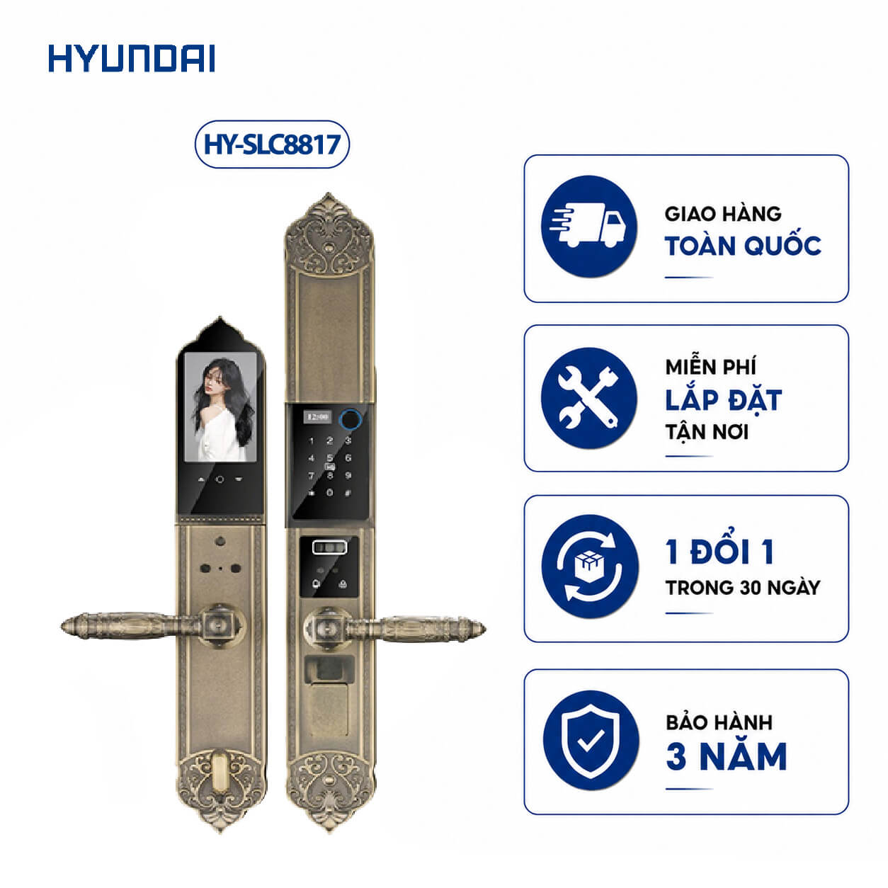 Khóa điện tử đại sảnh Hyundai HY-SLC8817 Bronze