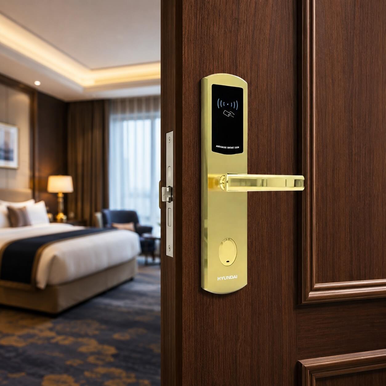 Hyundai HY-SL04 smart hotel door lock with secure RFID card access