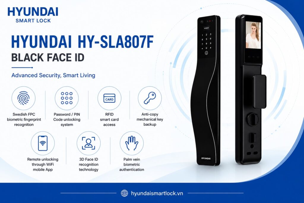 Hyundai HY-SLA807F Face ID Automatic Fingerprint Smart Lock