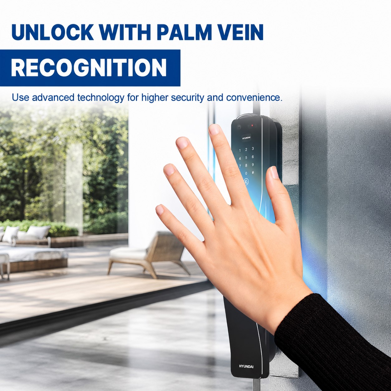 Hyundai HY-SLA807F Smart Lock wih Palm Vein unlocking