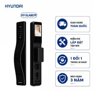Khóa vân tay cửa gỗ tự động Hyundai HY-SLA807F Black Face ID