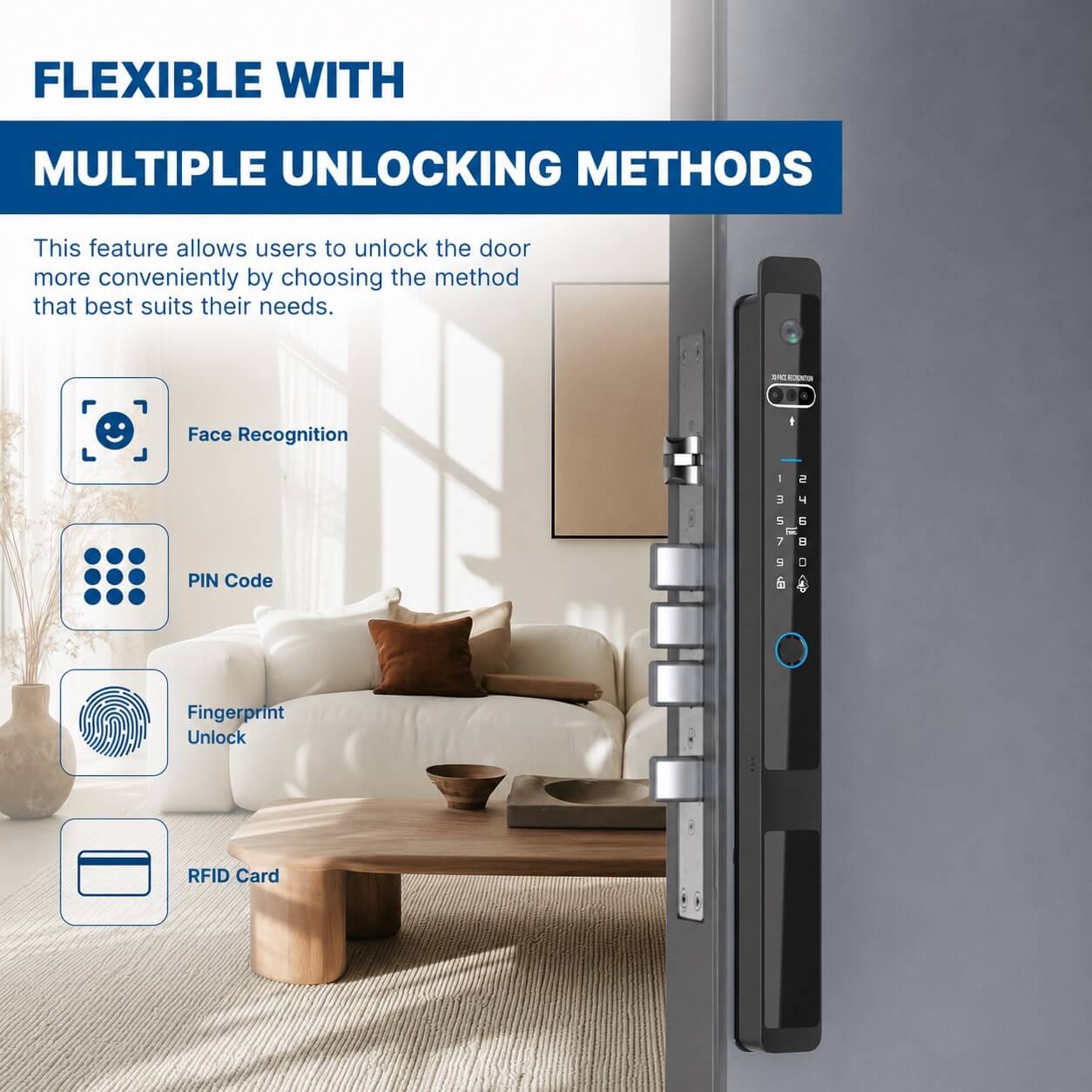 Multiple Smart Unlocking Methods on Hyundai HY-SLS005F smart lock