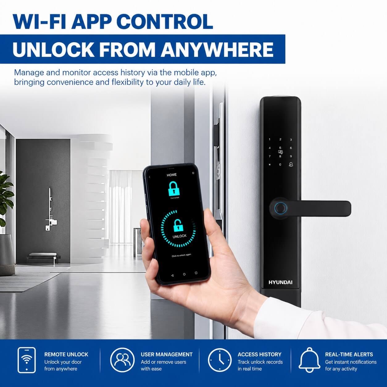 WiFi Smart Management via mobile app 