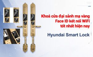 Khoá cửa đại sảnh mạ vàng Face ID kết nối WiFi tốt nhất hiện nay