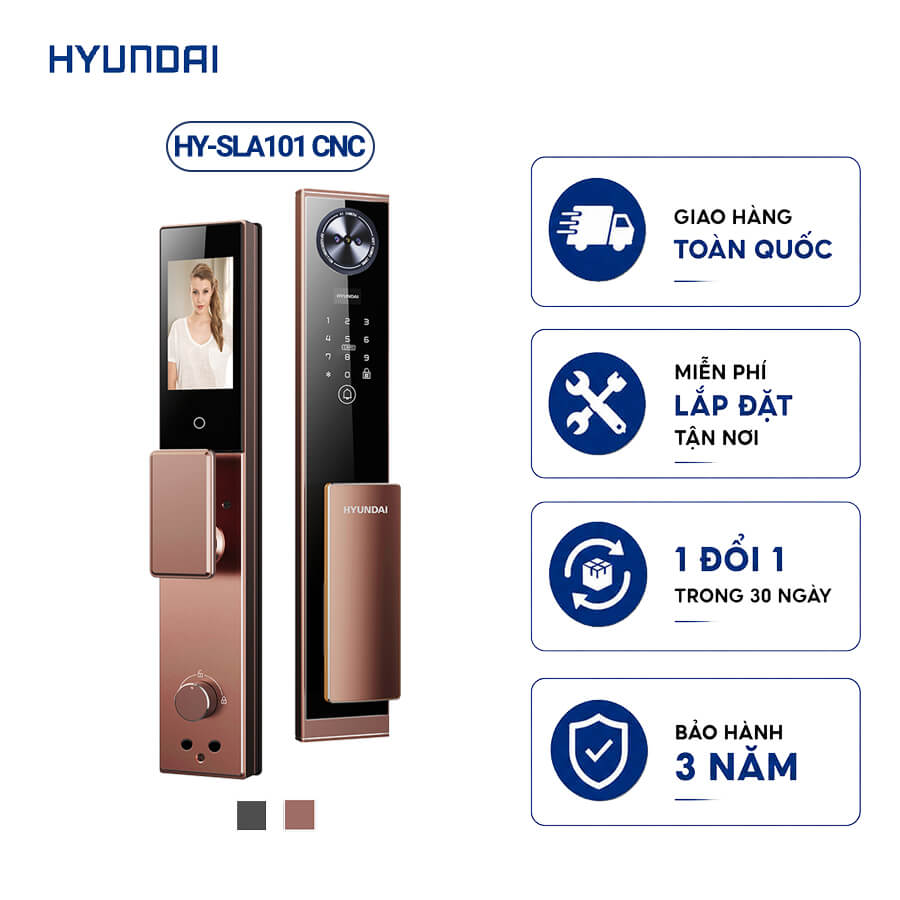 Khóa vân tay cửa gỗ tự động Hyundai HY-SLA101 CNC