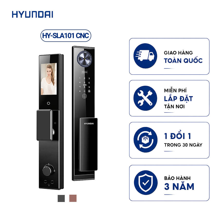 Khóa vân tay cửa gỗ tự động Hyundai HY-SLA101 CNC