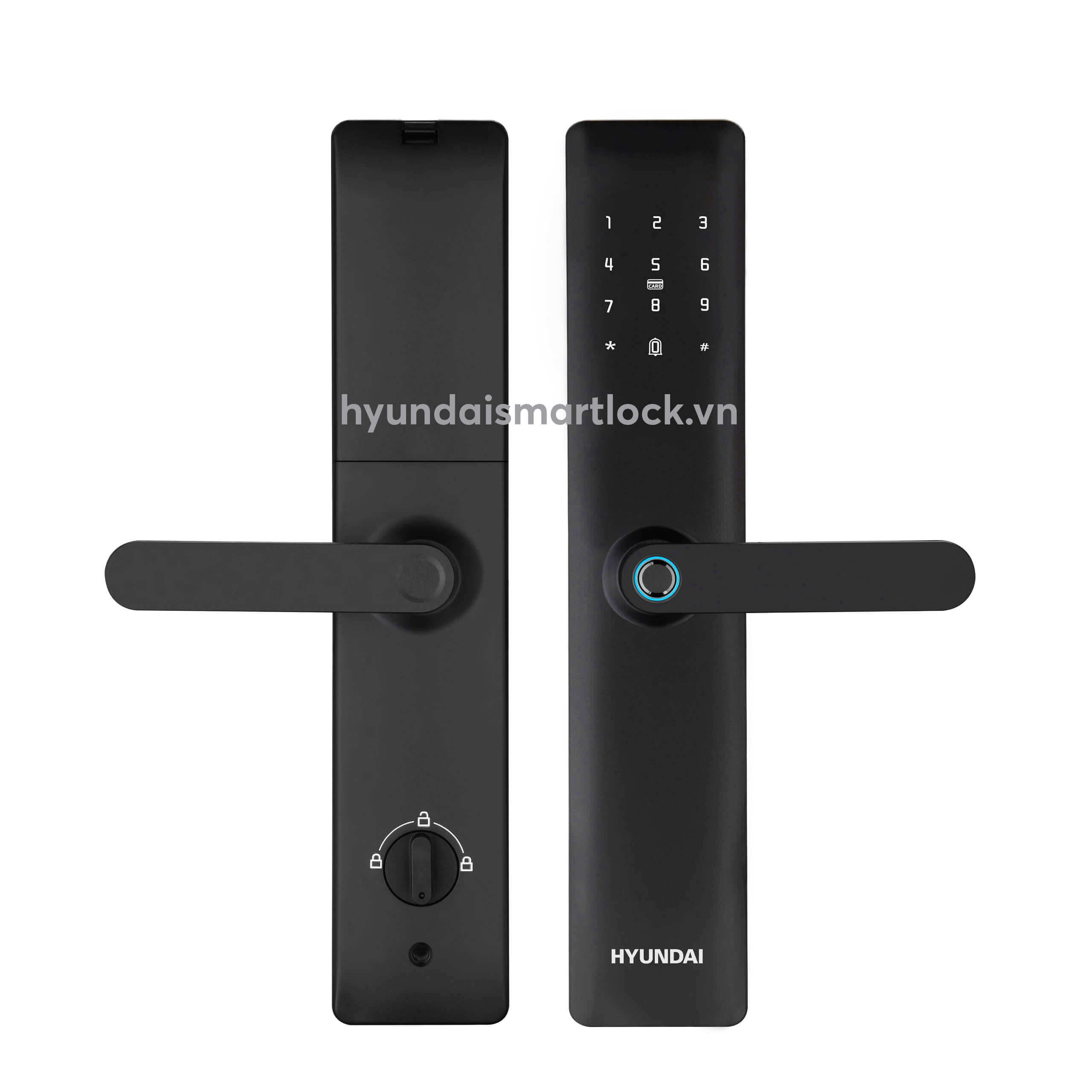 Front and Rear View of the Hyundai HY-SL006 Smart Fingerprint Door Lock