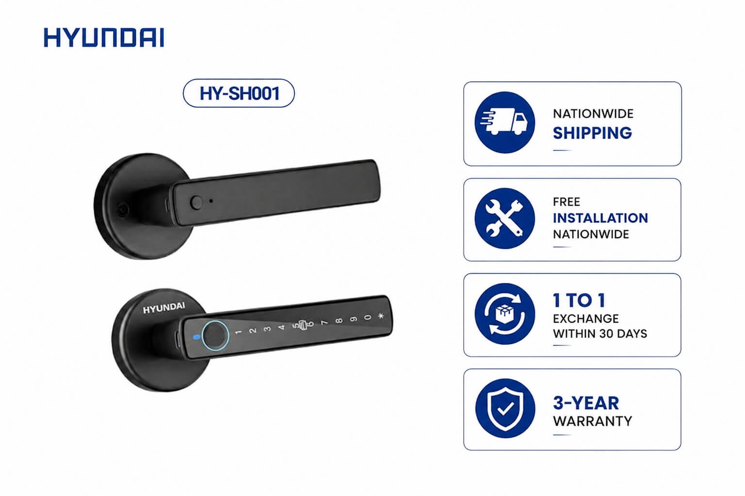 Hyundai HY-SH001 Smart Fingerprint Lock for Residential Projects
