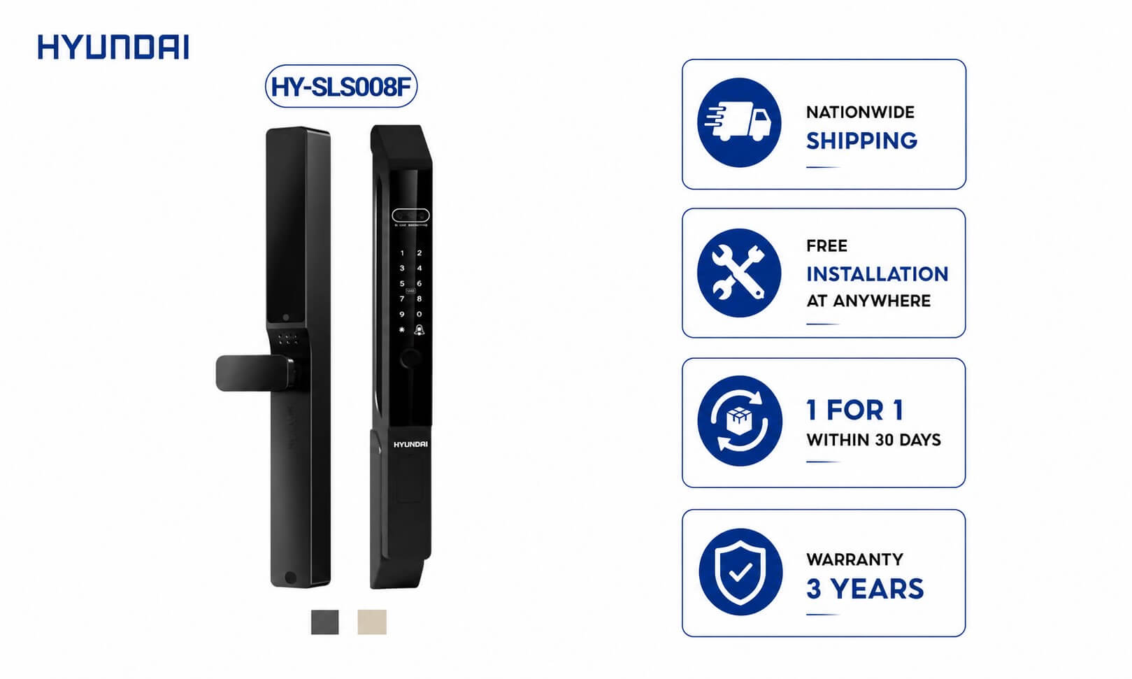 Premium Hyundai HY-SLS008F Smart Door Lock for Aluminum Doors