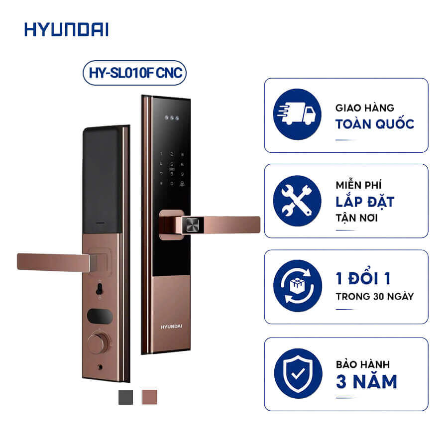Hyundai HY-SL010F Smart Fingerprint Door Lock in Amber Gold