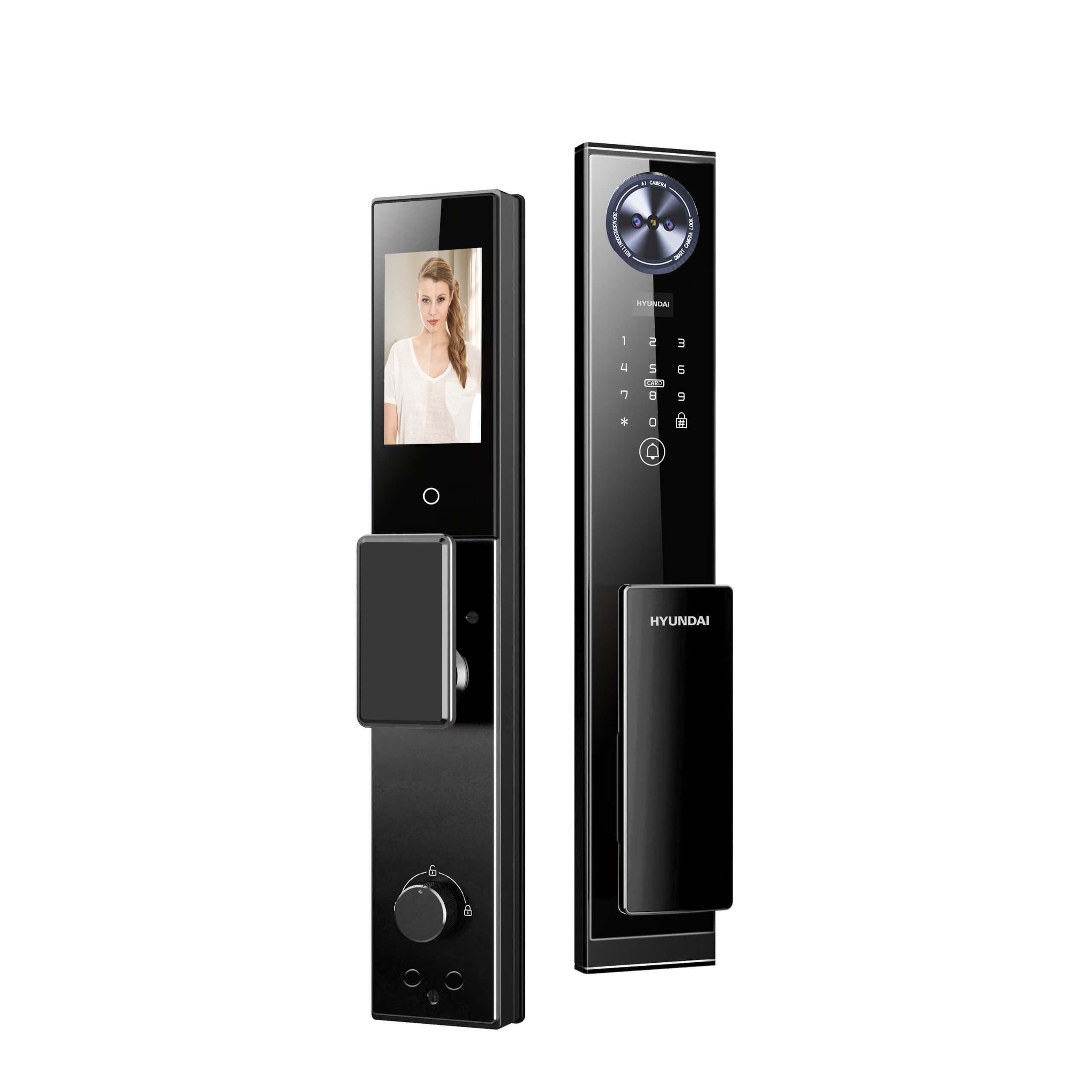Hyundai HY-SLA101 CNC Smart Fingerprint Door Lock in Black