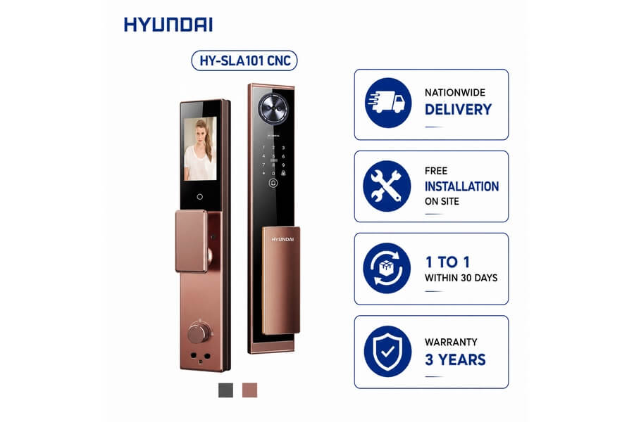 Hyundai HY-SLA101 CNC Smart Lock in Amber Gold