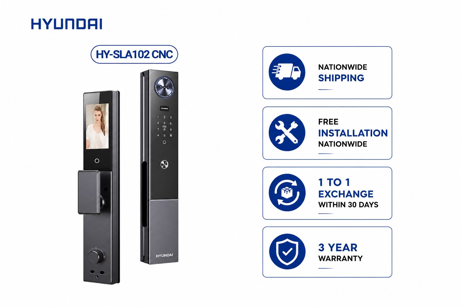 Hyundai HY-SLA102 CNC Automatic Smart Fingerprint Door Lock