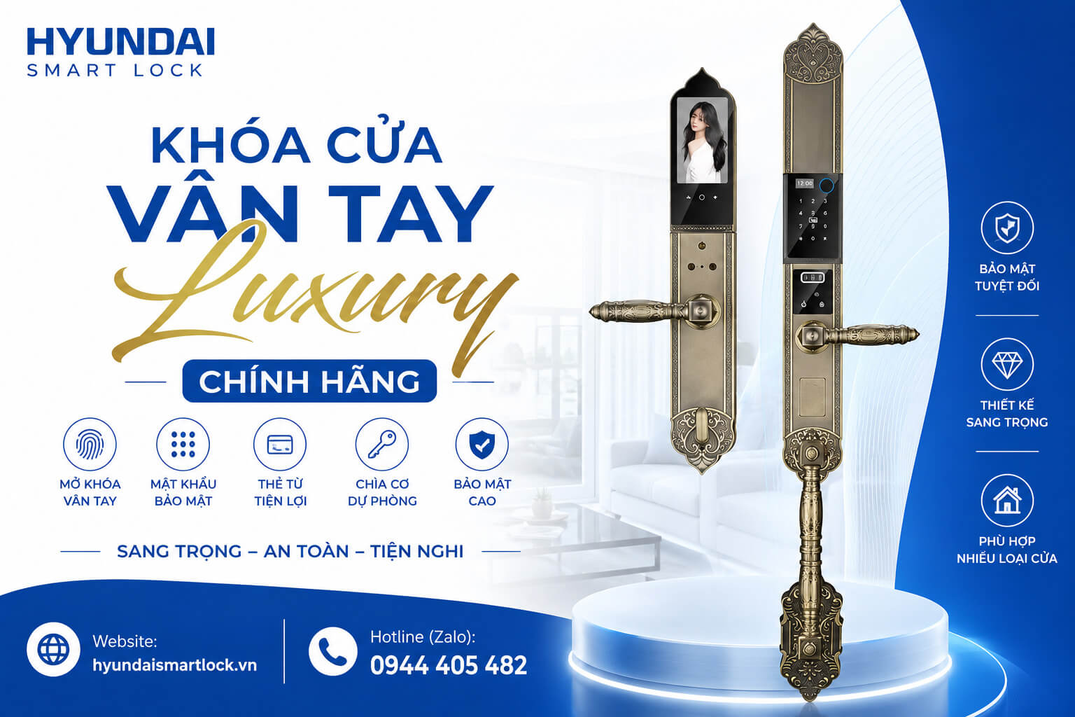 Khóa Cửa Vân Tay Luxury Chính Hãng