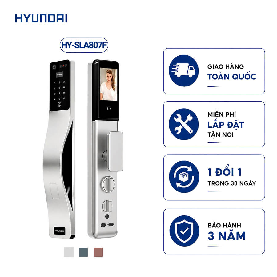 Khóa vân tay cửa gỗ tự động Hyundai HY-SLA807F