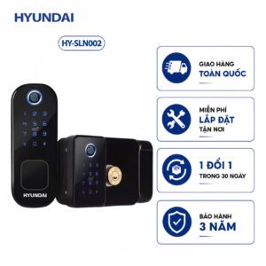 Khóa điện tử cửa cổng chống nước, vân tay 2 chiều Hyundai HY-SLN002 Black
