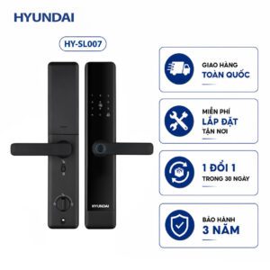 Khóa vân tay cửa gỗ tay gạt Hyundai HY-SL007 (Black)