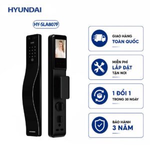 Khóa vân tay cửa gỗ tự động Hyundai HY-SLA807F Black Face ID