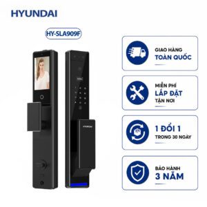 Khóa vân tay cửa gỗ tự động Hyundai HY-SLA909F Black Face ID