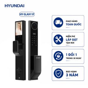 Khóa vân tay cửa gỗ tự động Hyundai HY-SLA911F Nhận Diện Khuôn Mặt (Black)