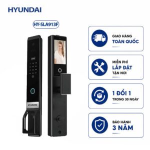 Khóa vân tay cửa gỗ tự động Hyundai HY-SLA913F BLACK Face ID